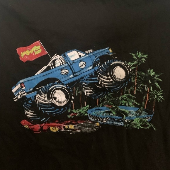 Vintage Onsomeshit Biker Rocker Retro Tee Top T-shirt Black Blue Extra Large - Picture 7 of 11